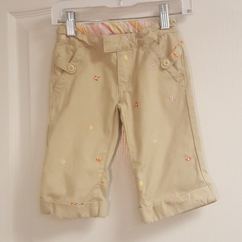 Carter's Khaki Capri Pant Flamingos Pineapple